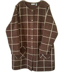 Denim & Co. Printed Fleece Bonded with Sherpa Snap